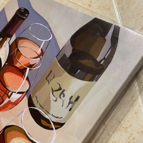 Wall art/painting ~ wine and glass - Picture 5 of 5